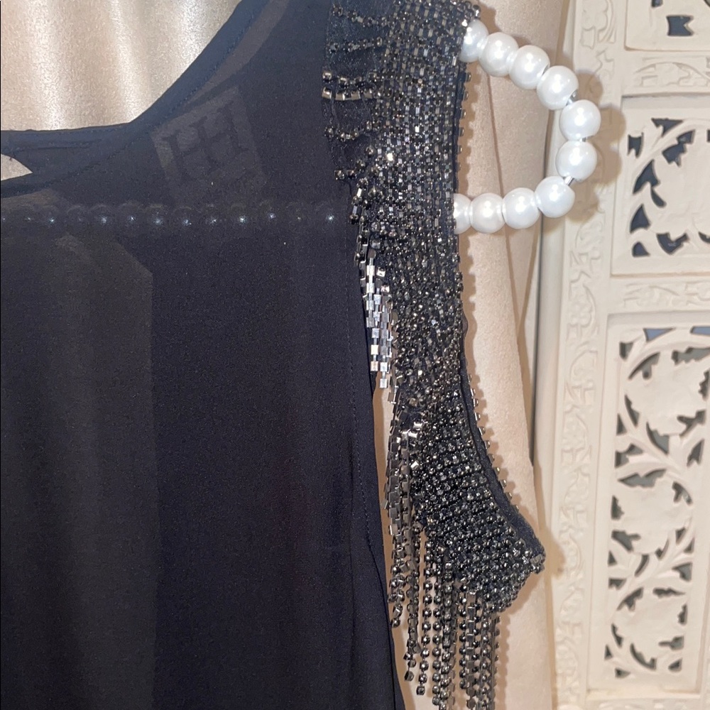 Haute Hippie Black Beaded Sleeveless Blouse - Picture 9 of 13